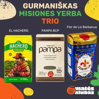 Gurmaniškas Misiones yerba mate Trio rinkinys - 3 skirtingos yerba mate rūšys iš Argentinos Misones regiono