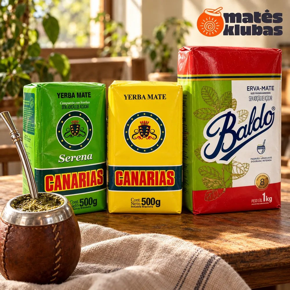 Urugvajaus yerba mate trio rinkinys: Canarias, Canarias Serena ir Baldo